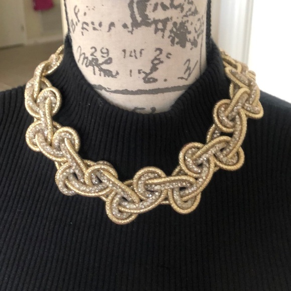 - Gold-Tone twisted Rope Necklace with Beads - Picture 1 of 3